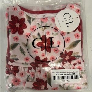 Pink Floral Long Sleeve Nightgown